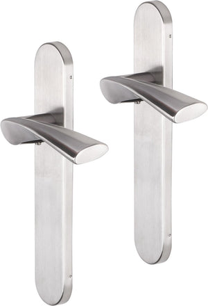 Impresso deurkruk - wigston - voor binnen - ovaal - deurschild - rvs - 2 stuks
