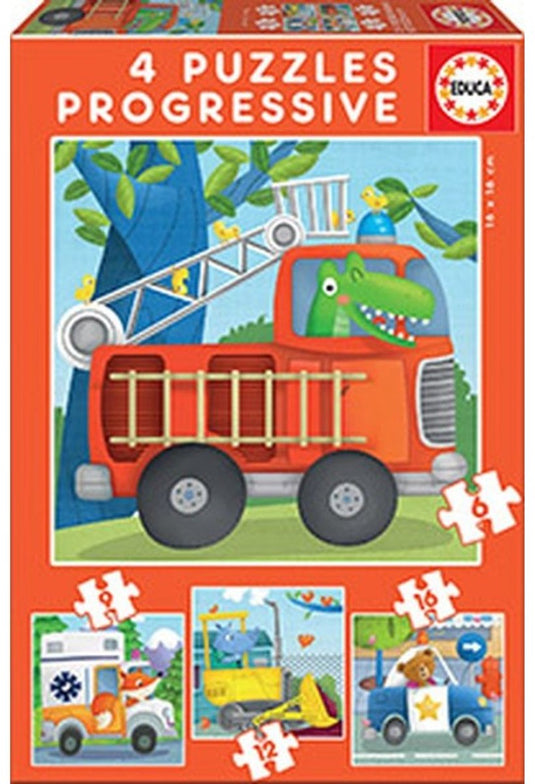 Educa - puzzel - rescue patrol - progressieve puzzel - 4 puzzels van 12-16-20-25 stukjes - legpuzzel voor kinderen