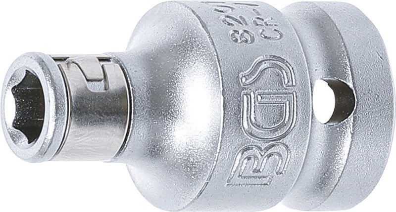 Load image into Gallery viewer, Bgs technic bit adapter with retaining ball square 1 2 to hex 1 4
