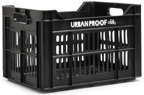 urban proof bicycle crate plastic | 30 liters | recycled polypropylene | black | fixed mounting