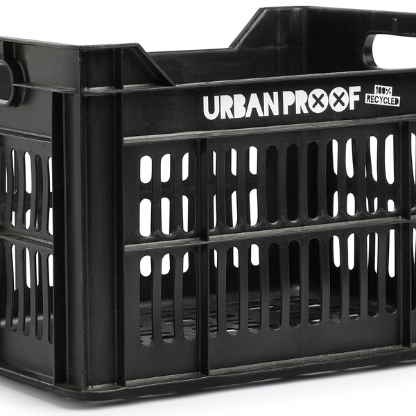 urban proof bicycle crate plastic | 30 liters | recycled polypropylene | black | fixed mounting