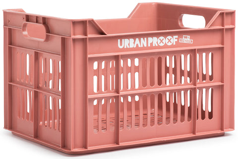 urban proof bicycle crate plastic | 30 liters | recycled polypropylene | pink | fixed mounting