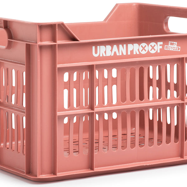 urban proof bicycle crate plastic | 30 liters | recycled polypropylene | pink | fixed mounting