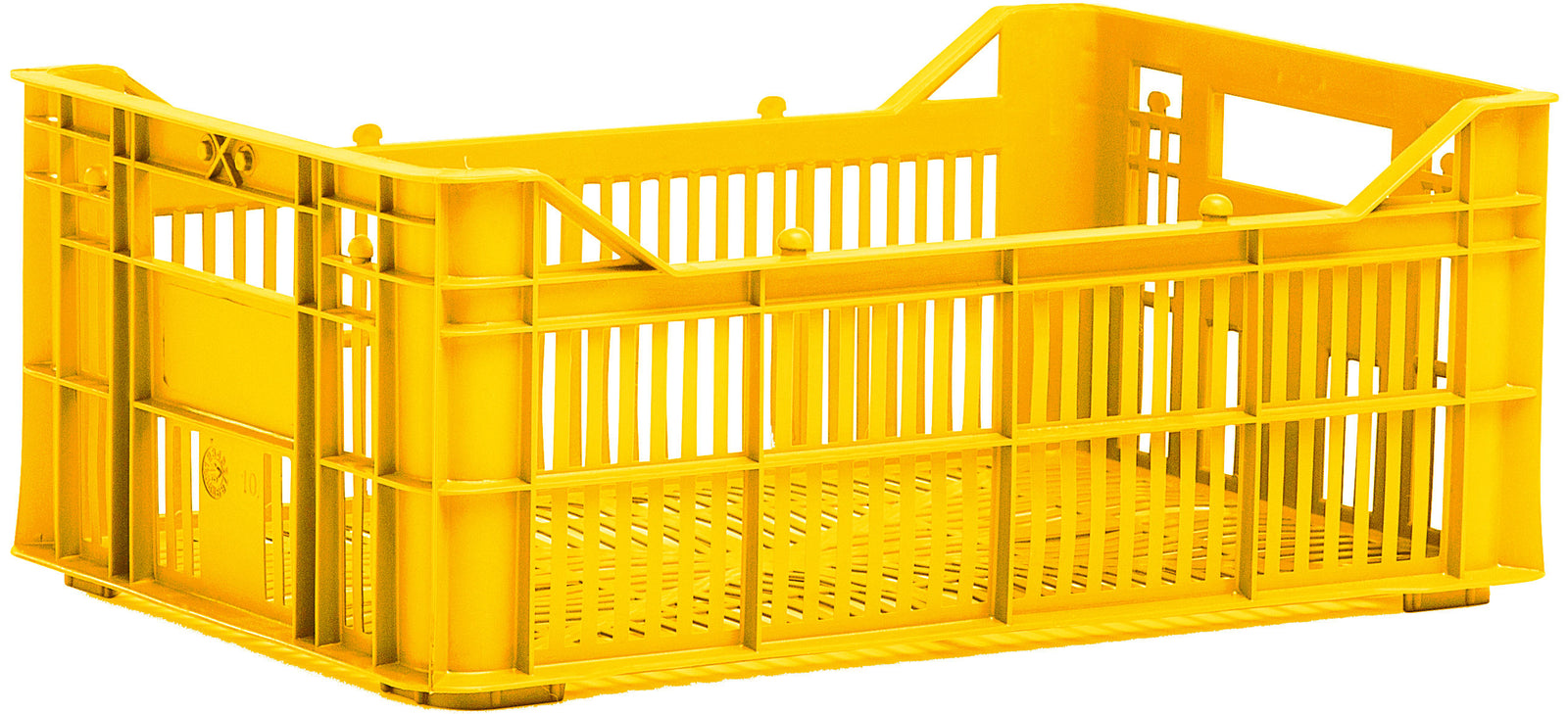 urban proof bicycle crate plastic | 7 liters | recycled polypropylene | ocher yellow | fixed mounting