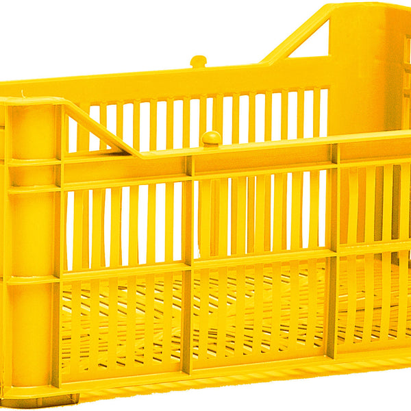 urban proof bicycle crate plastic | 7 liters | recycled polypropylene | ocher yellow | fixed mounting