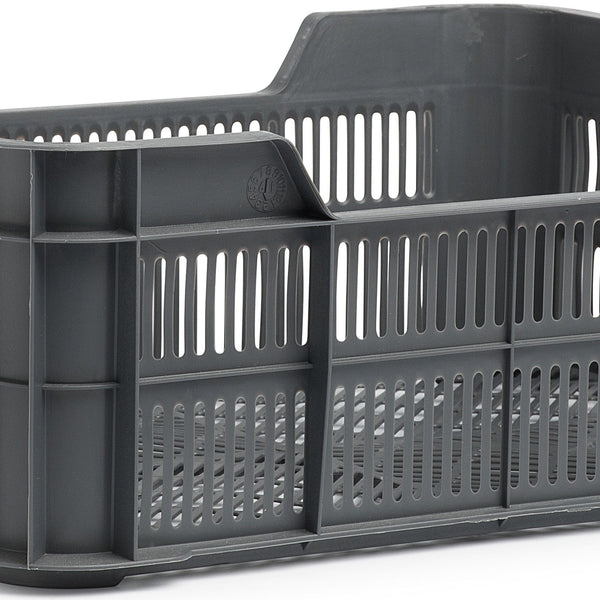 urban proof bicycle crate plastic | 11 liters | recycled polypropylene | ash gray | fixed mounting