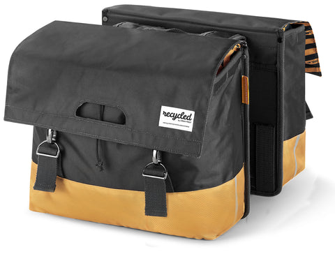 UrbanProof double bicycle bag RPET 40L grey-yellow