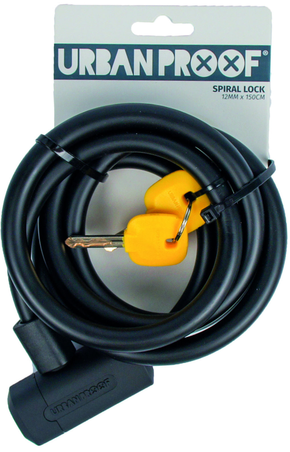 UrbanProof spiral cable lock 12mm x 150cm black