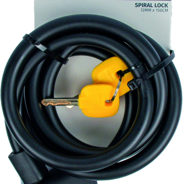 UrbanProof spiral cable lock 12mm x 150cm black