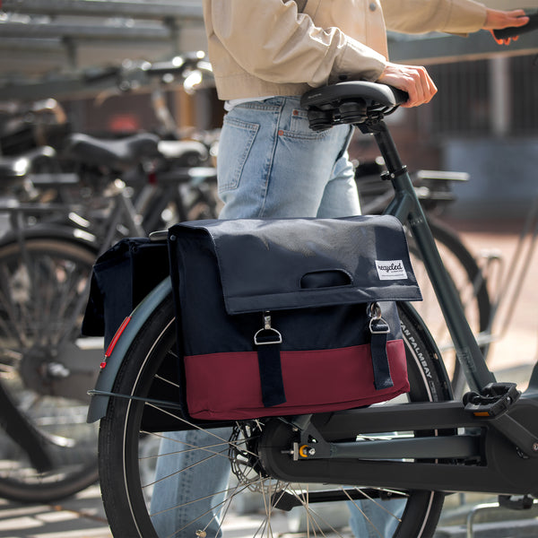 UrbanProof double pannier RPET 40L burgundy-grey