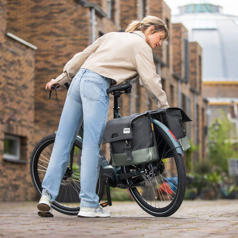 UrbanProof double pannier RPET 40L green-grey