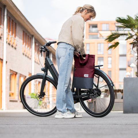 UrbanProof shopper bag RPET 20L burgundy-grey