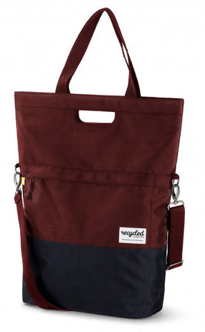 UrbanProof shopper bag RPET 20L burgundy-grey