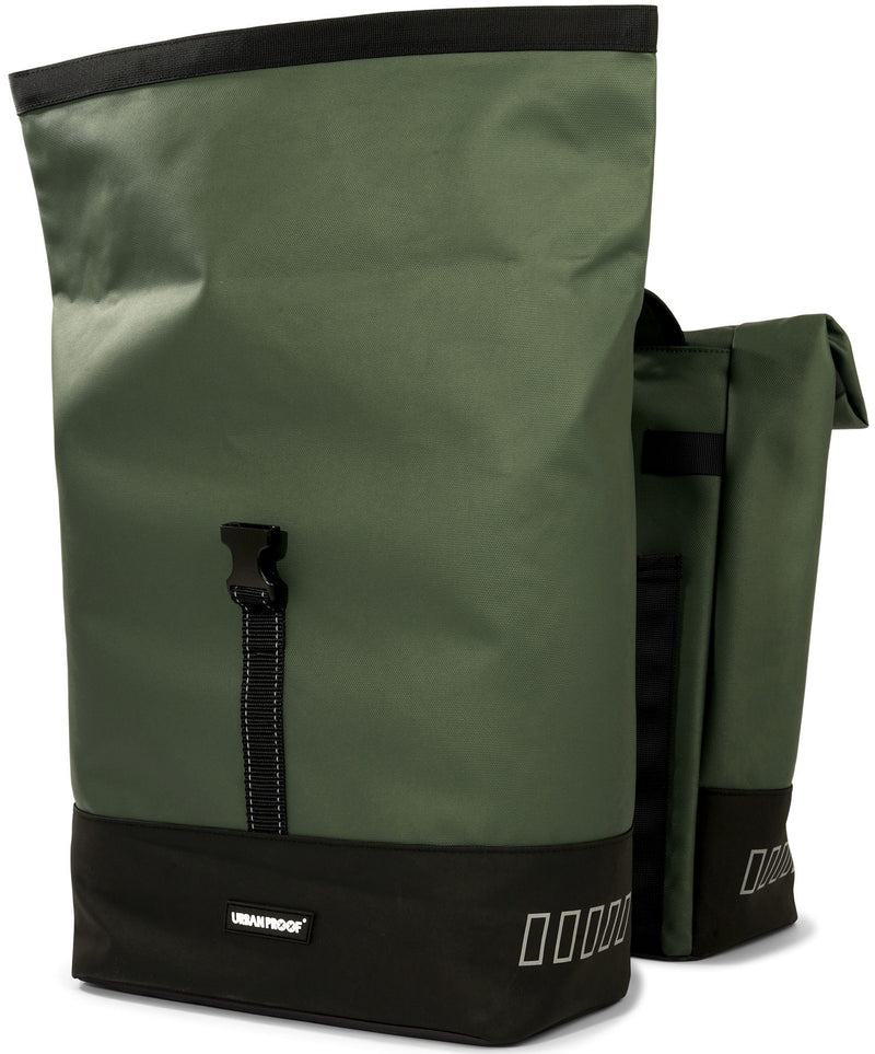 Load image into Gallery viewer, UrbanProof Urbanproof rolltop dubbele fietstas 38 liter groen
