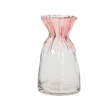 Decoris vaas glas ã˜12cm x h.20.5cm zacht roze