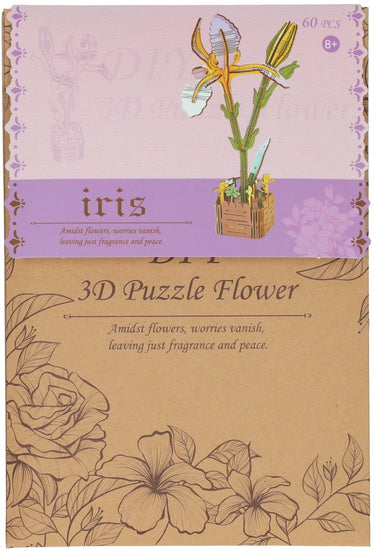 Lobbes speelgoed bv lobbes houten bouwpakket 3d iris bloemen 60-delig knutselset.