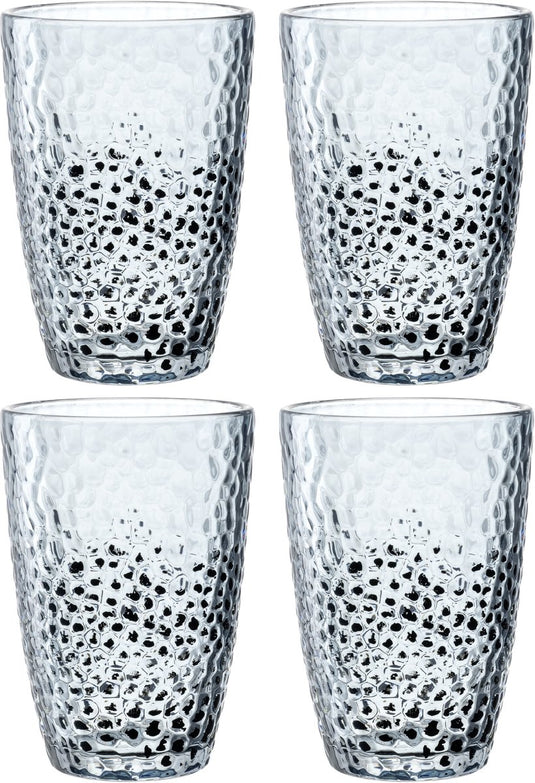 Leonardo matera longdrinkglas 340ml blauw - set 4