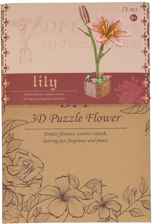 Lobbes speelgoed bv lobbes houten bouwpakket lelie 3d - creatief speelgoed bloemen.