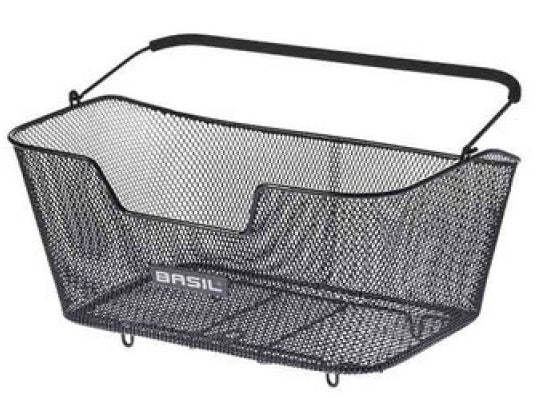 basil base xl - bicycle basket - on the back - black