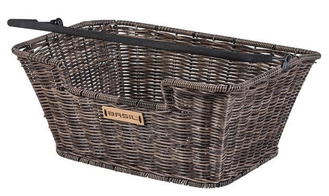 basil capri rattan look - bicycle basket - on the back - brown