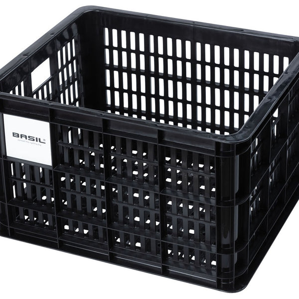 basil bicycle crate m - medium - 29.5 liters - black