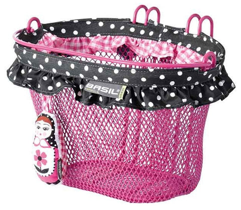 basil jasmin - children's bicycle basket - front or back - pink