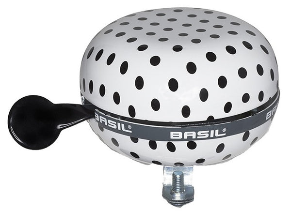 Basil Polkadot - bicycle bell - white / black