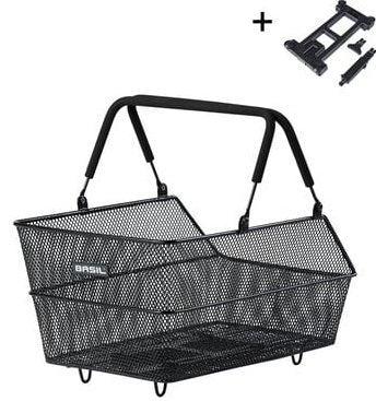 Basil fietsmand cento met mik bevestiging 14 liter 39 x 24 x 13 cm - zwart