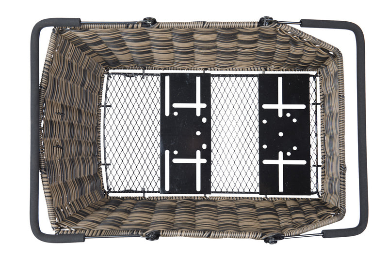 Load image into Gallery viewer, Basil fietsmand cento rattan look multi system 41 x 25 x 12 cm - bruin
