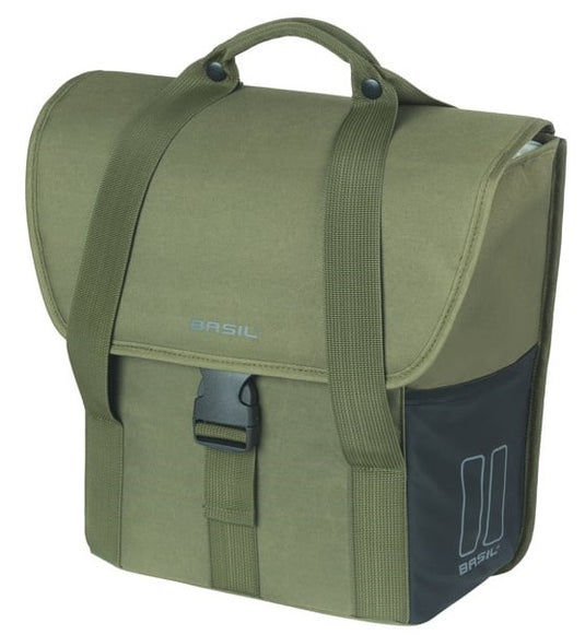 Basil enkele fietstas go 16 liter 15 x 29 x 34 cm - donkergroen