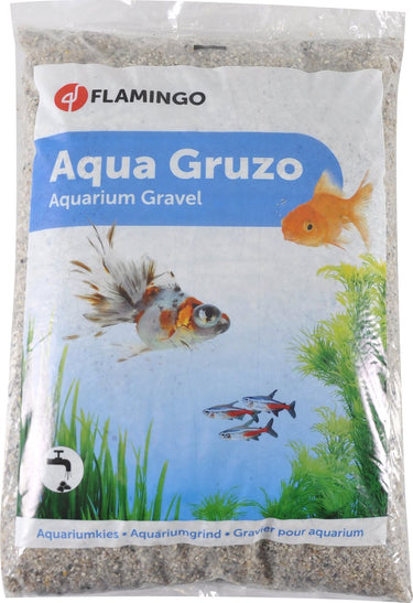 Flamingo aquarium – grind gruzo fijn – aquarium grind – fijn grind voor aquarium – grijs – 43x29x7 cm – 10 kg – gebruiksklaar – europese kwaliteit