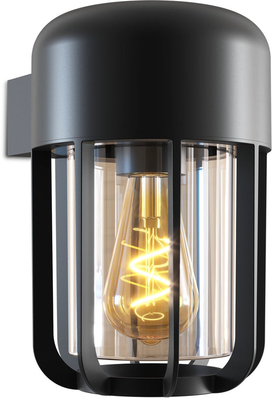 Calex faenza outdoor wandlamp – e27 fitting – ip65 waterdicht – dag nacht sensor – zwart
