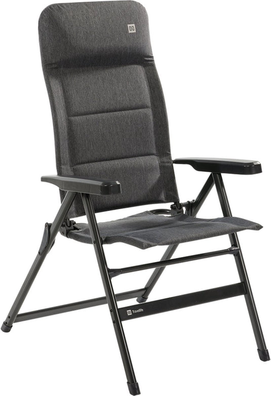 Travellife lago camping standenstoel comfort stormy grey - verstelbaar in 7 standen - water- en uv-bestendig