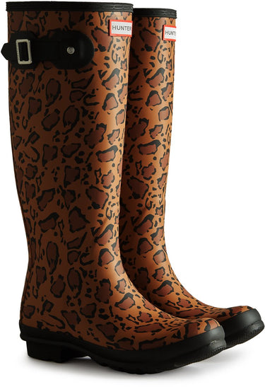 Hunter - women's original tall wellington boots leopard
