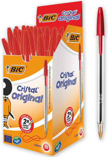 Bic balpen cristal medium 0,4 mm 50 stuks rood
