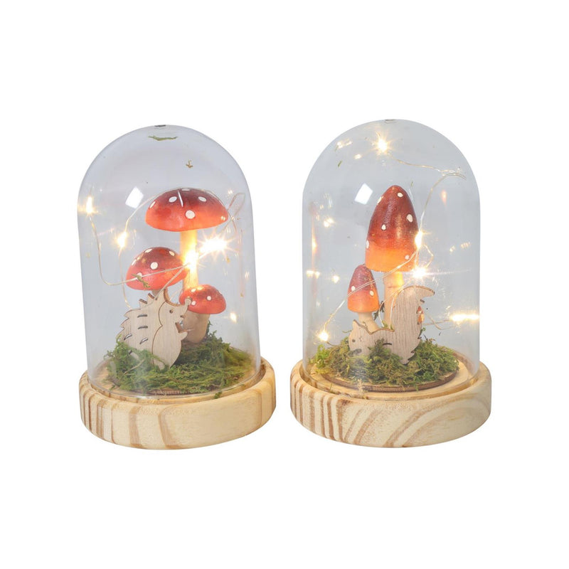 Afbeelding laden in galerijviewer, Countryfield stolp paddenstoel led ditta naturel hout ø9,5xh13,5cm
