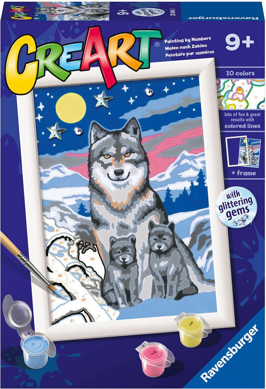 Ravensburger creart wonderful wolf family - schilderen op nummer voor kinderen