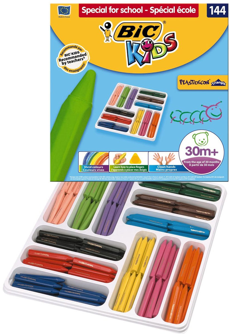 Load image into Gallery viewer, Bic kids plastidecor triangle kleurkrijt, 144st.
