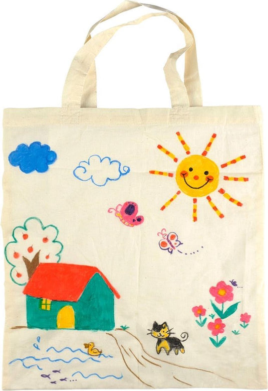 Goki draagtas - 38x42cm - om zelf in te kleuren - katoen - 3 jaar
