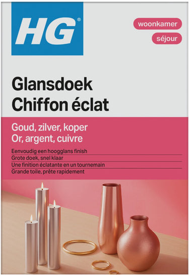 Hg zilver glansdoek - 6 x - voordeelverpakking