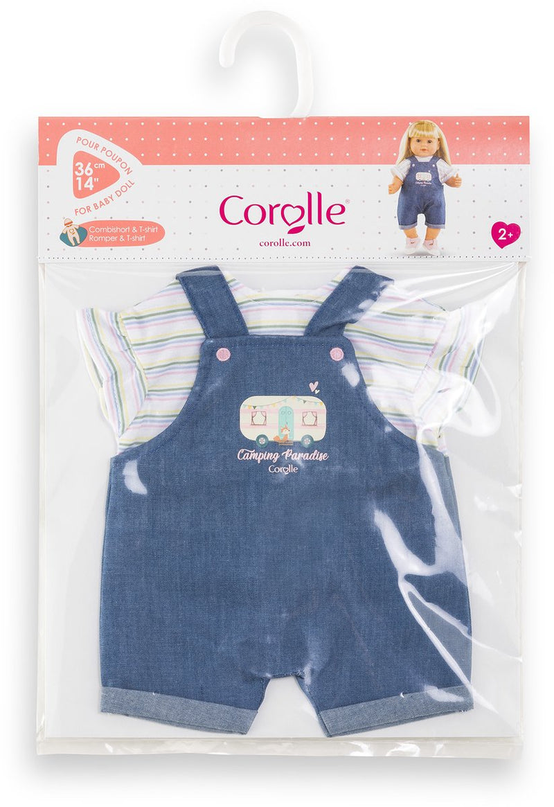 Load image into Gallery viewer, Corolle poppen jeans overall met t-shirt kleine ontdekker - 36cm
