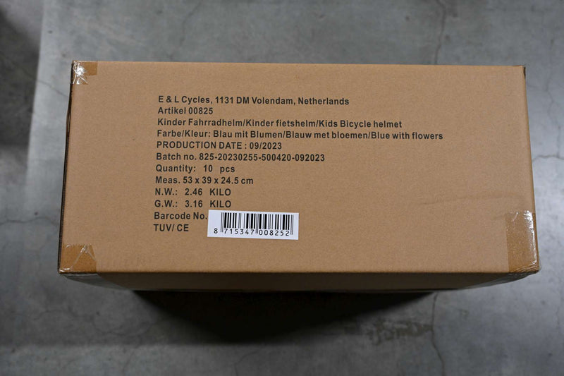 Load image into Gallery viewer, Volare kinder fietshelm - xs - blauw roze bloemetjes - 47-51 cm - extra klein model
