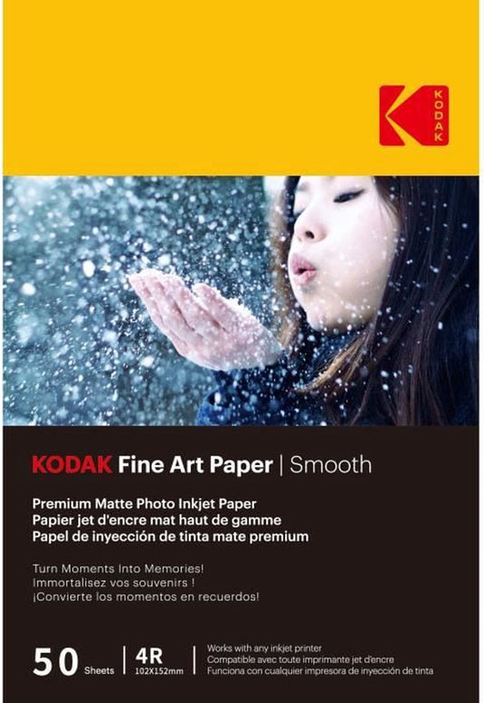 Kodak - 50 vellen van 230g m² fotopapier, mat, a6 formaat (10x15cm), smooth effect inkjet printen - 9891093