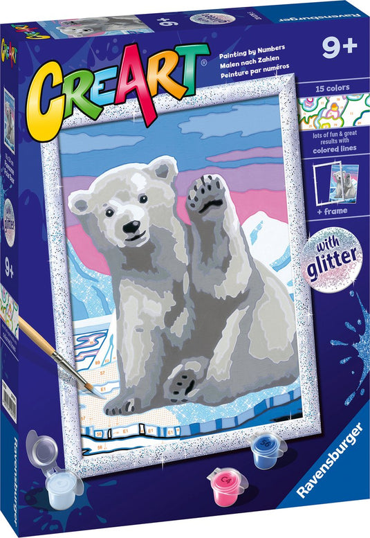Ravensburger creart pawsome polar bear - schilderen op nummer voor kinderen