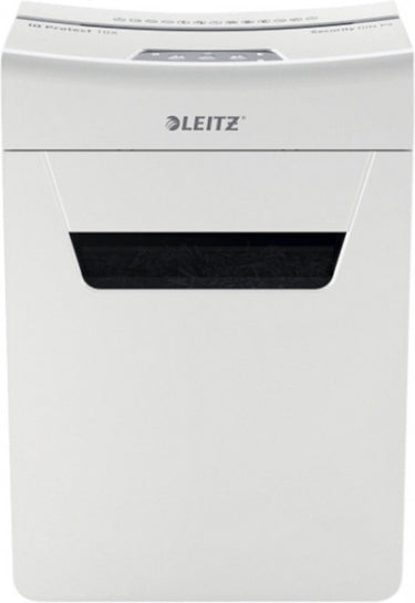 Leitz iq premium protect 10x ultrastille papierversnipperaar - p4 snippers - tot 10 vel - 14l - wit