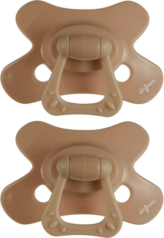 Difrax fopspeen natural - 6 tot 12 maanden - bruin - 2 stuks