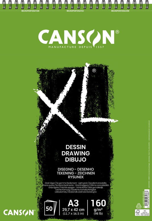 Canson tekenpapier xl drawing 50vel 160gr a3 wit