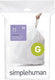Simplehuman code g afvalzakken - 30 liter - 20 stuks - met trekband - wit