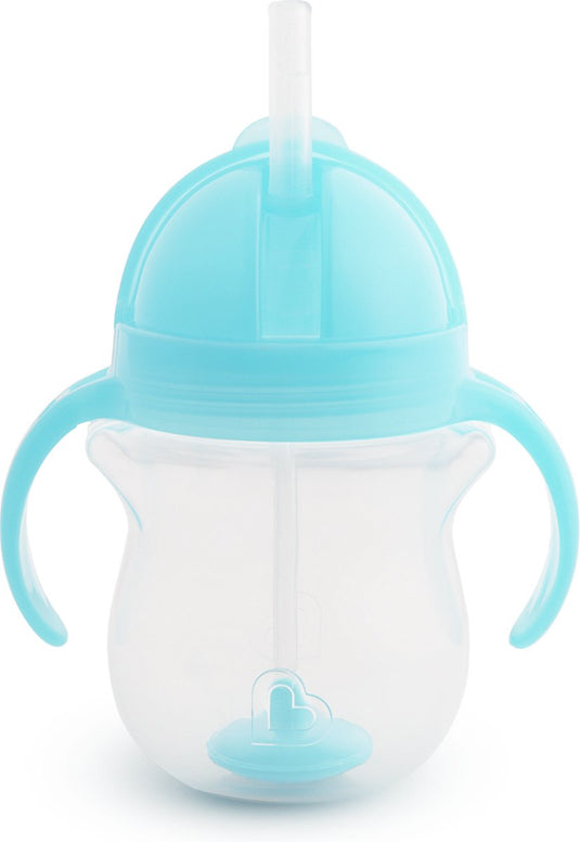 Munchkin tip sip antilek rietjesbeker - drinkbeker met rietje - vaatwasserbestendig - vanaf 6 maanden - 207ml - blauw - drinkbeker met een rietje