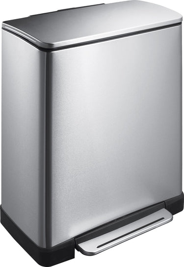 Eko - e-cube recycling pedaalemmer 28+18 liter - stainless steel plastic - mat rvs - prullenbak